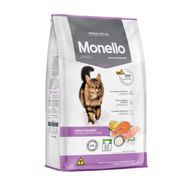 Monello Sterilized Adult Cats Gatos Castrados Turkey And Salmon 1kg