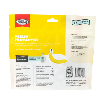Primal Peelin Fantastic Chicken & Banana with Goat Milk Freeze-Dried Treat 2oz