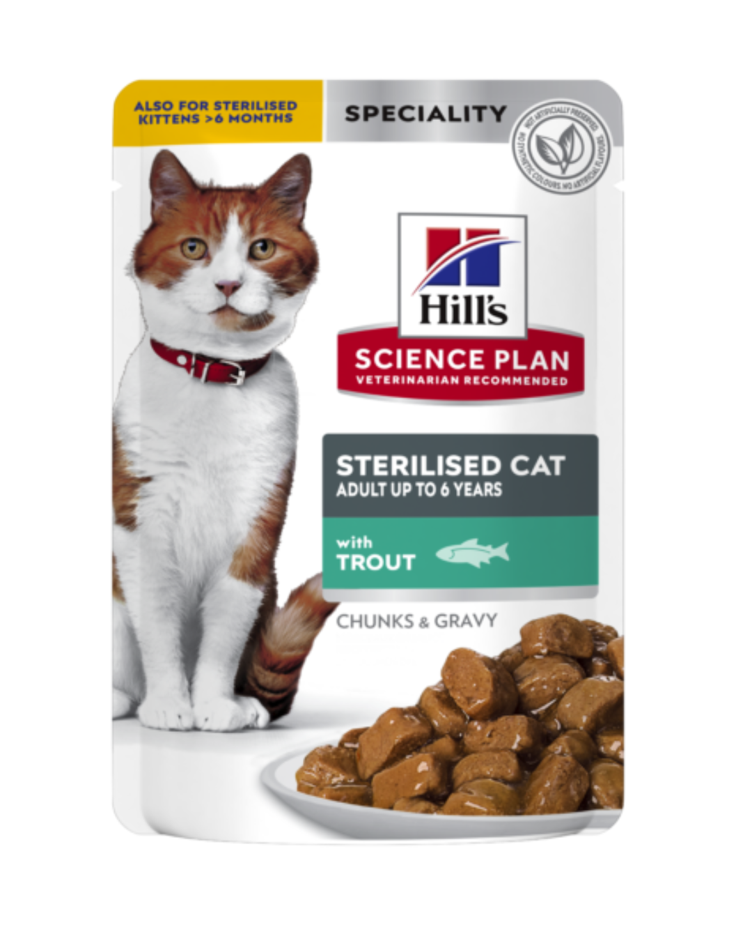 Hills Science Plan Sterilised Adult Cat Wet Food with Trout Pouches