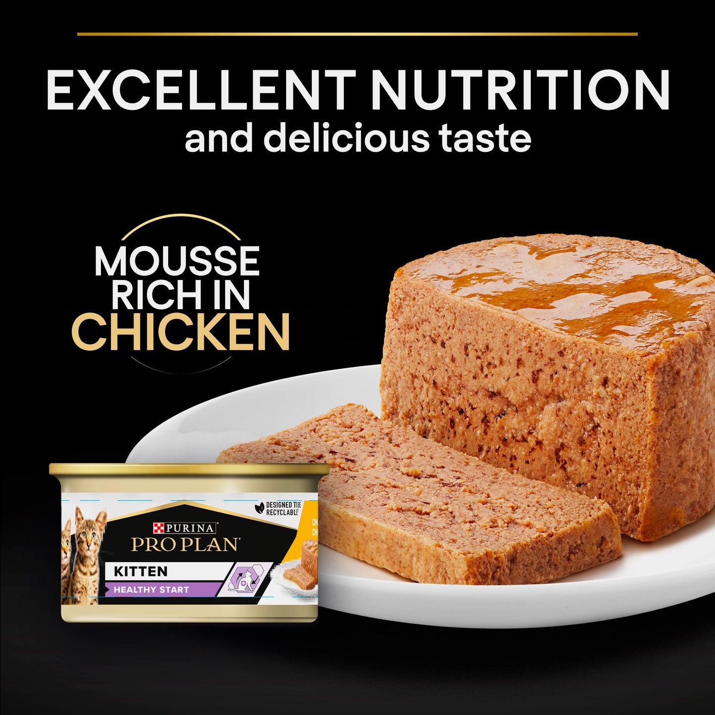 Purina Pro Plan Kitten , Wet Cat Food, Mousse rich in Chicken 85g