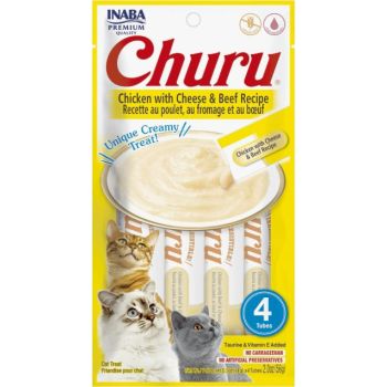 Inaba Churu Chicken with Cheese & Beef Recipe Cat Treat 4pcs/pack