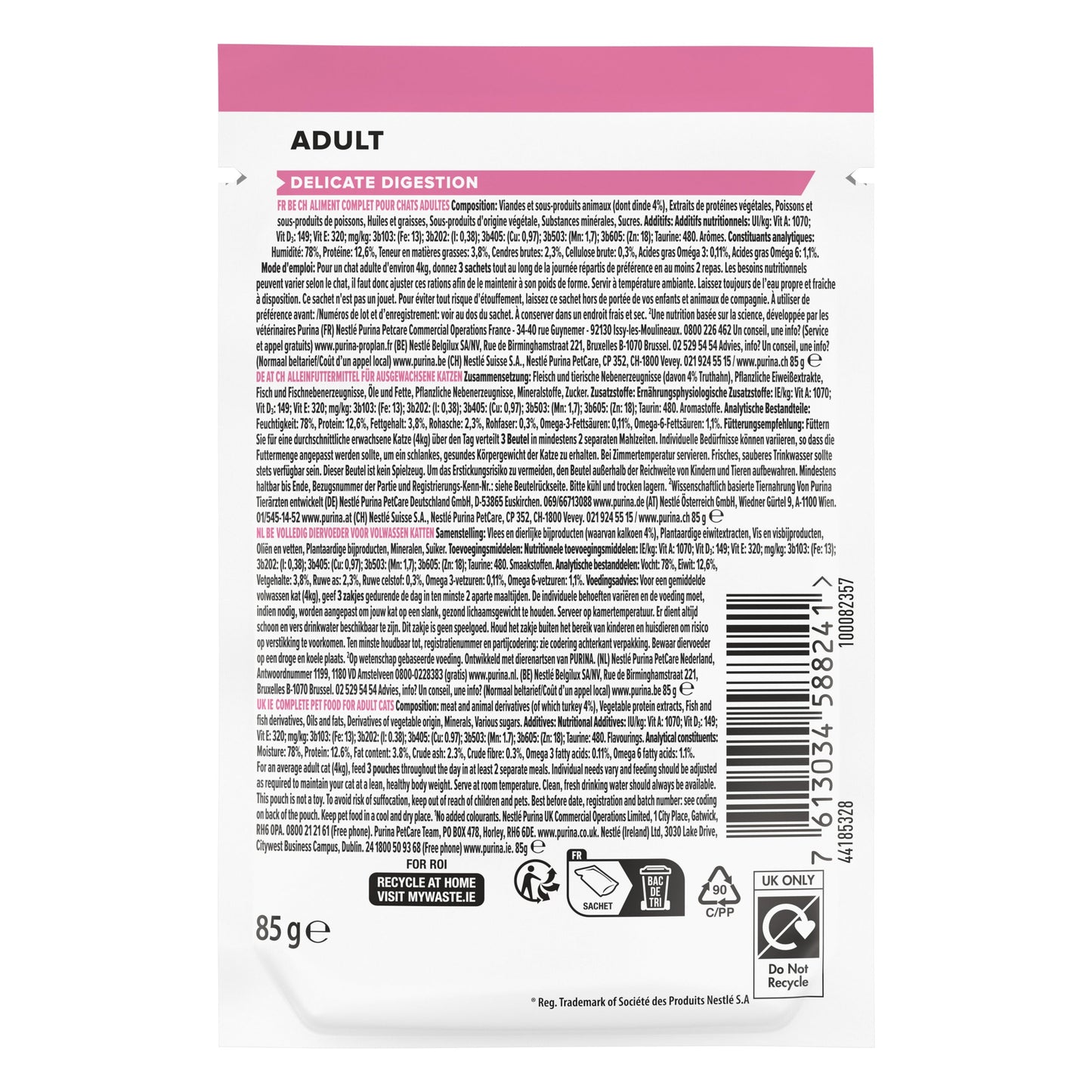 Purina Pro Plan Delicate Digestion Wet Cat Food, Turkey in Gravy