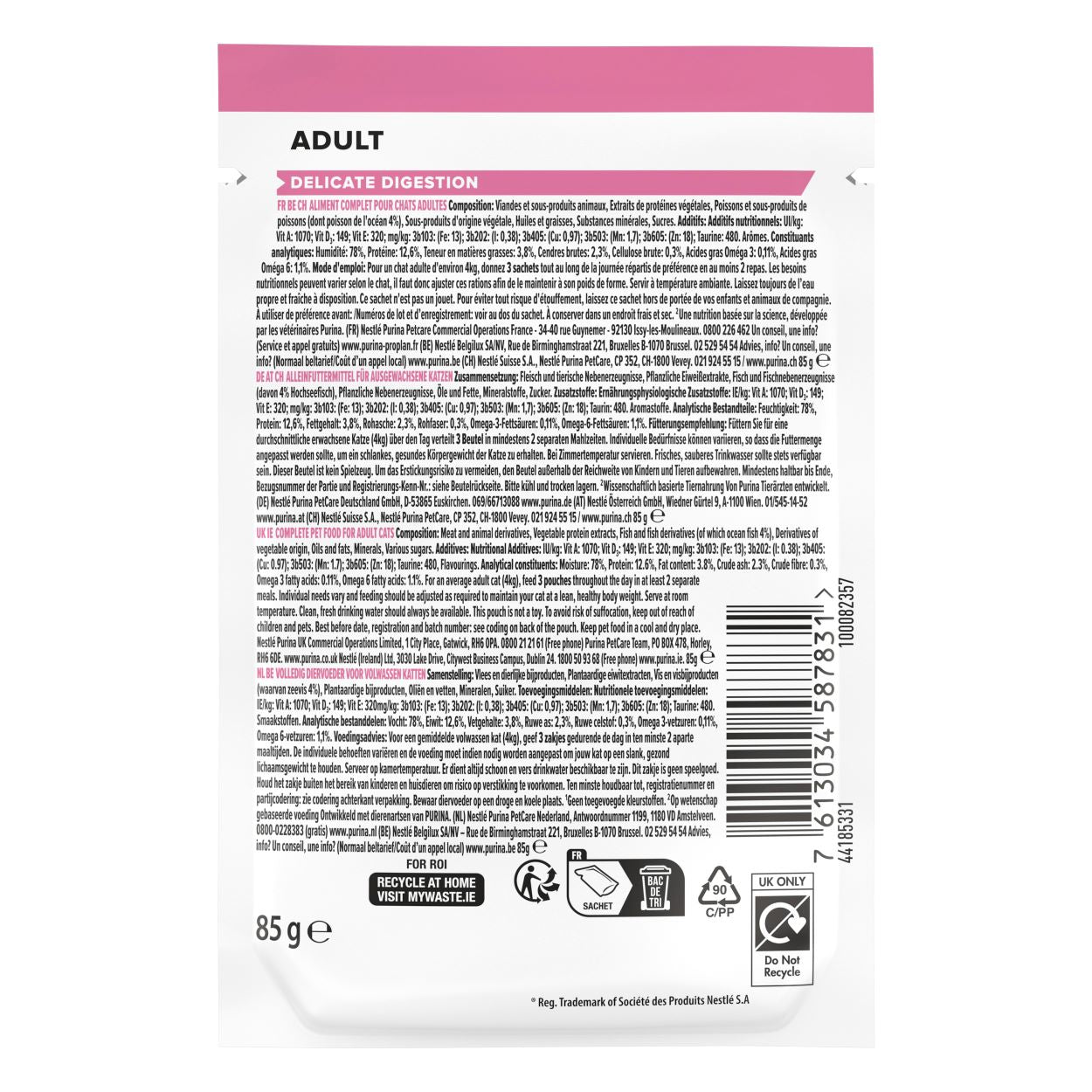 Purina Pro Plan Delicate Wet Cat Food, Oceanfish in Gravy