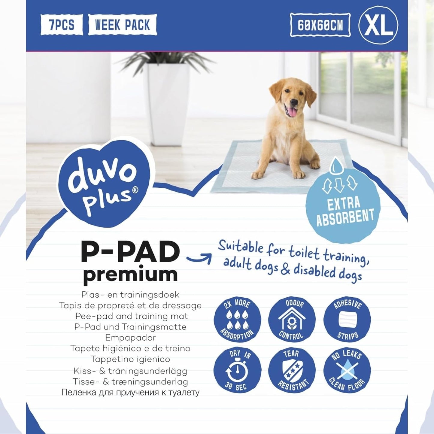 Duvo+ Premium Pet Training Pads XL 60×60 cm