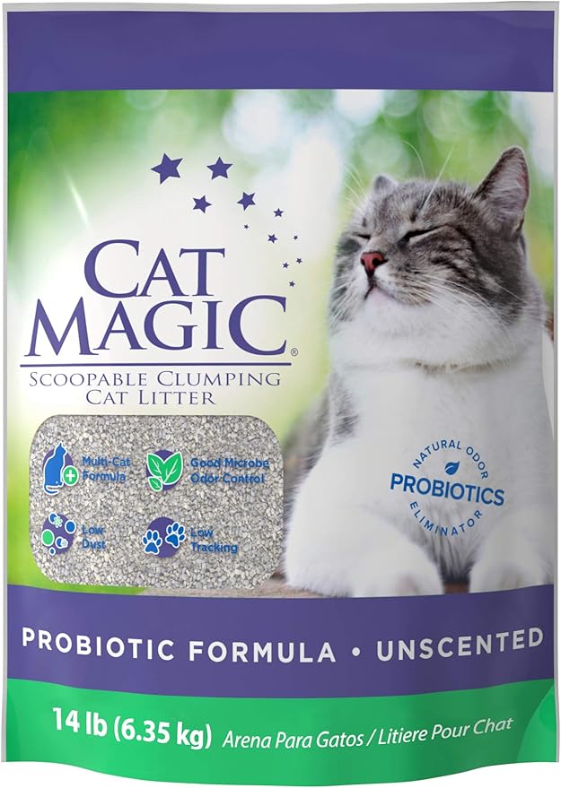 Intersand Cat Magic Unscented Probiotic Hard Clumping Dust Free Clay Litter 6.35kg