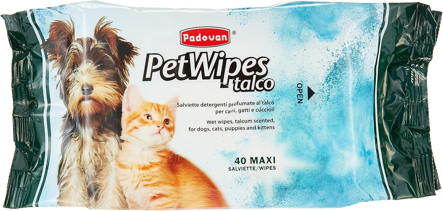 Padovan Pet Wipes Talc (40 Wipes)