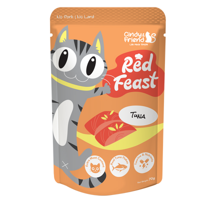 Cindy & Friend Red Feast Tuna Wet Cat Food Pouch - 70g