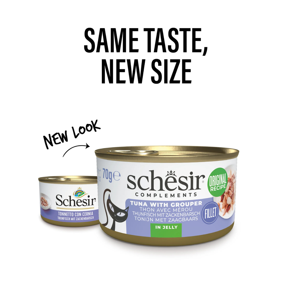 Schesir Complements Cat Wet Food  in Jelly Can- Tuna With Grouper 70g