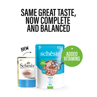 Schesir Complete & Balanced Nutrition Wet Cat Food in Jelly Pouch- Tuna 85g