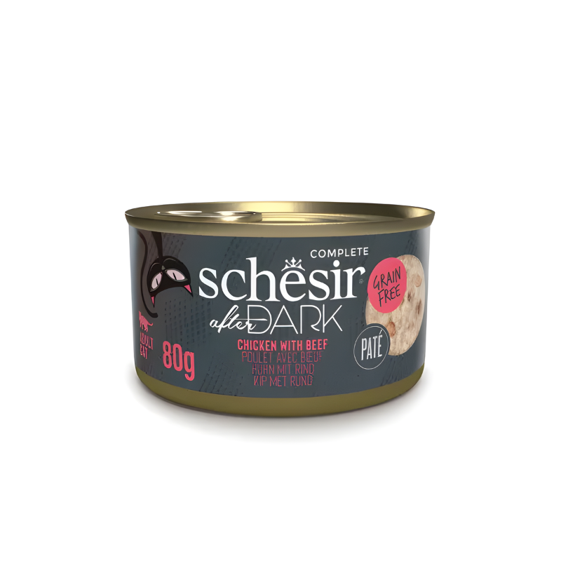 Schesir After Dark In Pate Variety Pack For Cat 960g (80g x12 Cans) - 4 Flavors ( 3 Cans Each Flavor)