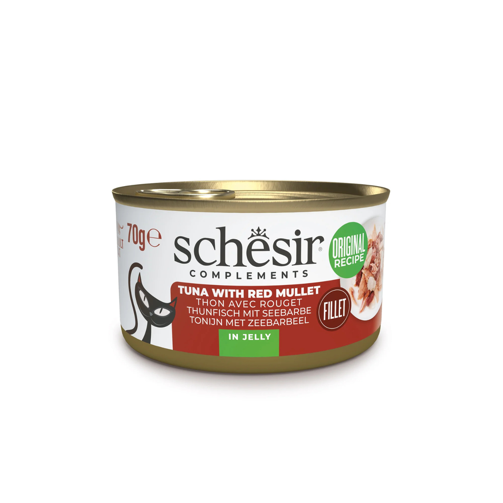 Schesir Complements Cat Wet Food  in Jelly Can- Tuna With Red Mullet 70g
