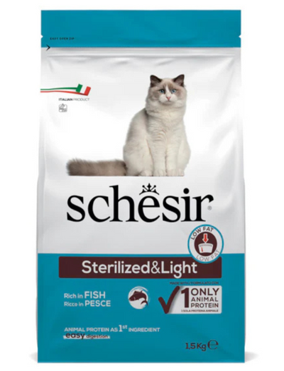 Schesir Cat Dry Food-Sterilized & Light-Fish 1.5kg