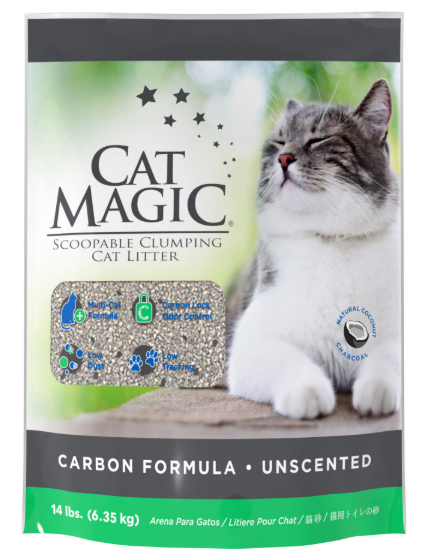 Intersand Cat Magic Unscented Carbon Formula Hard Clumping Dust Free Clay Litter, 6.35kg