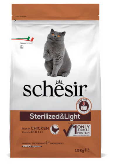 Schesir Cat Dry Food-Sterilized & Light-Chicken 1.5kg