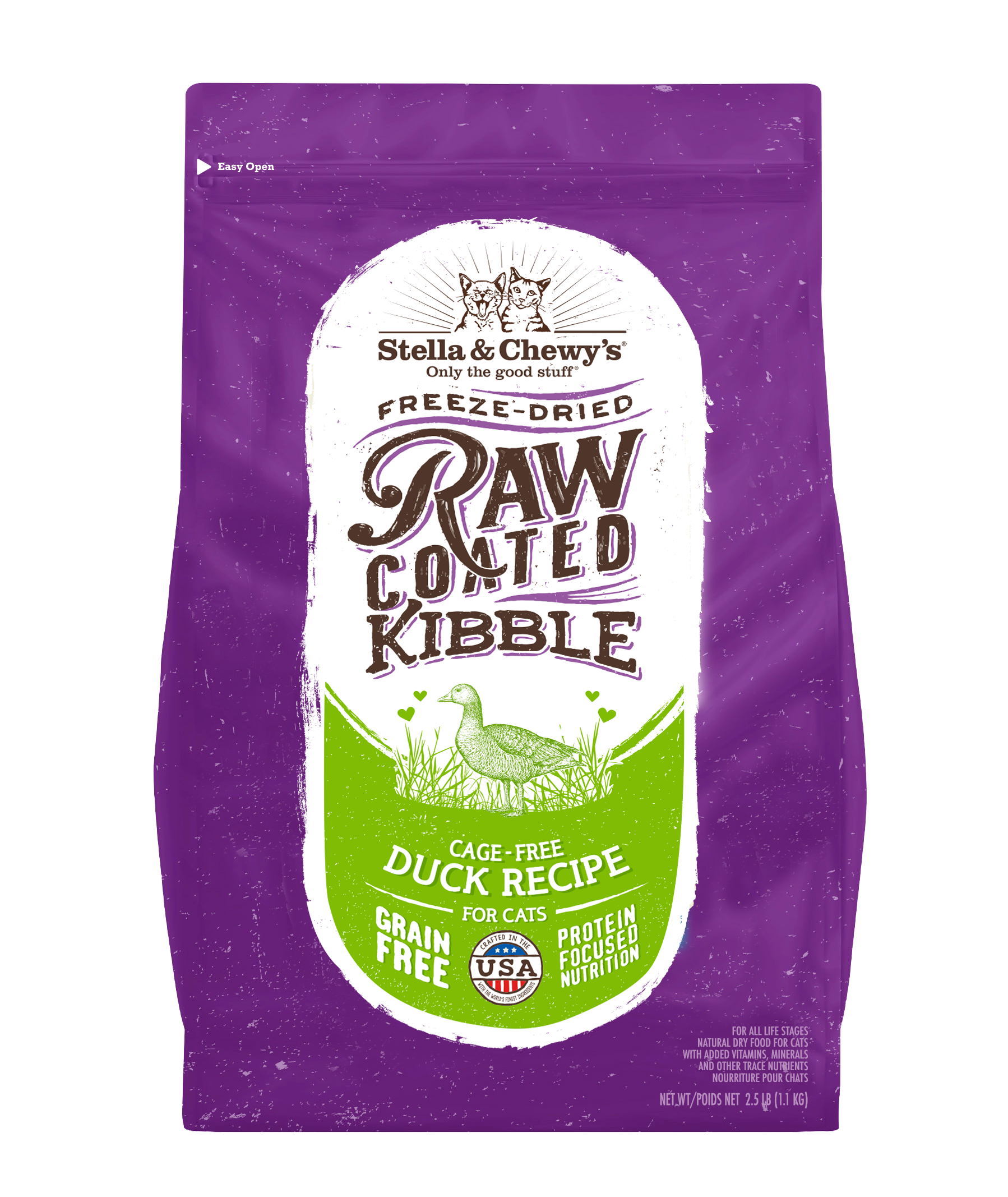 Stella & Chewy's Baked Kibble for Cats - Raw Coated Cage-Free Duck Recipe