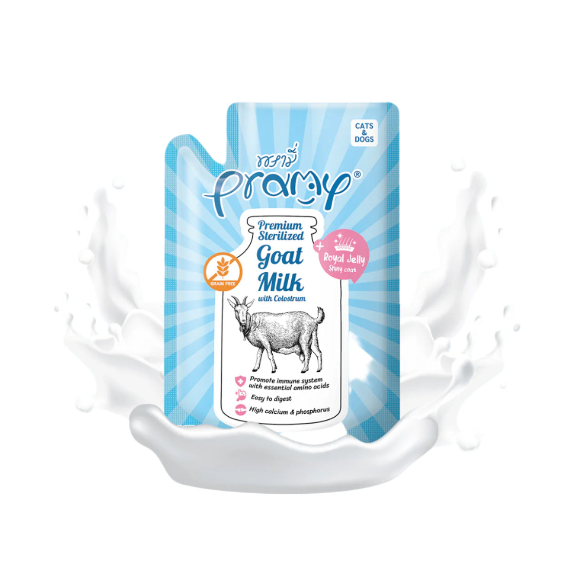 Pramy premium sterilized Goat Milk with colostrum for cats and dogs 60GM
