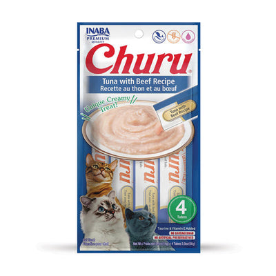 Inaba Churu Tuna with Beef Recipe Cat Treats 4PCS/PK - 56g