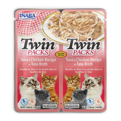 Inaba Twin Packs Tuna & Chicken Recipe in Tuna Broth - 80g