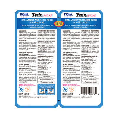 Inaba Twin Packs Tuna & Chicken with Scallop Recipe in Scallop Broth - 80g