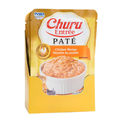 INABA Churu Entree Pate for Cats, Grain-Free, Prebiotic Complete & Balanced Wet Cat Food - Chicken Recipe