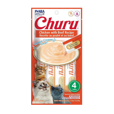Inaba Churu Chicken with Beef Recipe Cat Treats 4PCS/PK - 56g