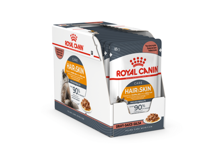 Royal Canin  Feline Care Nutrition Hair & Skin Gravy (INTENSE BEAUTY) (WET FOOD - Pouches)