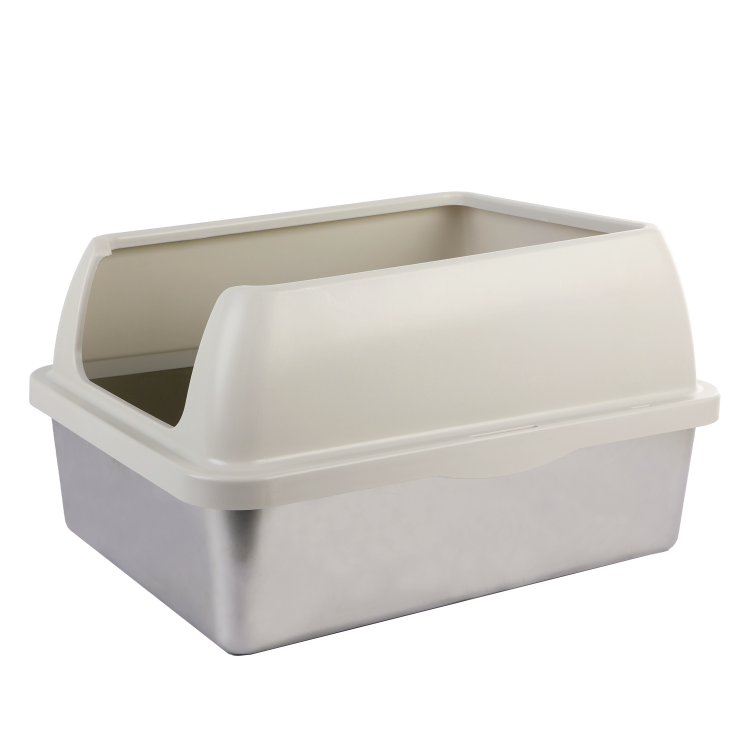 All for Paws Go Fresh Enclosed Stainless Steel Cat Litter Box Sand
