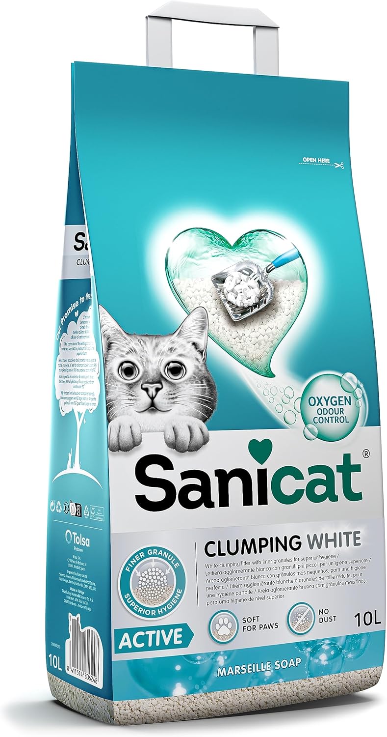 Sanicat Clumping White Active Cat Litter 10 liter
