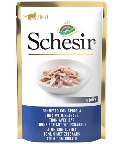 Schesir Cat Pouch Jelly Tuna with Seabass 85g 