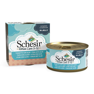 Schesir Kitten Care- Can In Jelly 3-12 Tuna with Aloe Wet Food 85g 