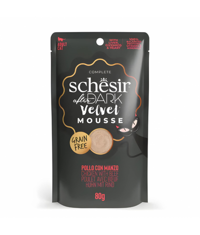 Schesir After Dark Velvet Mousse For Cat - Chicken With Beef 80g 