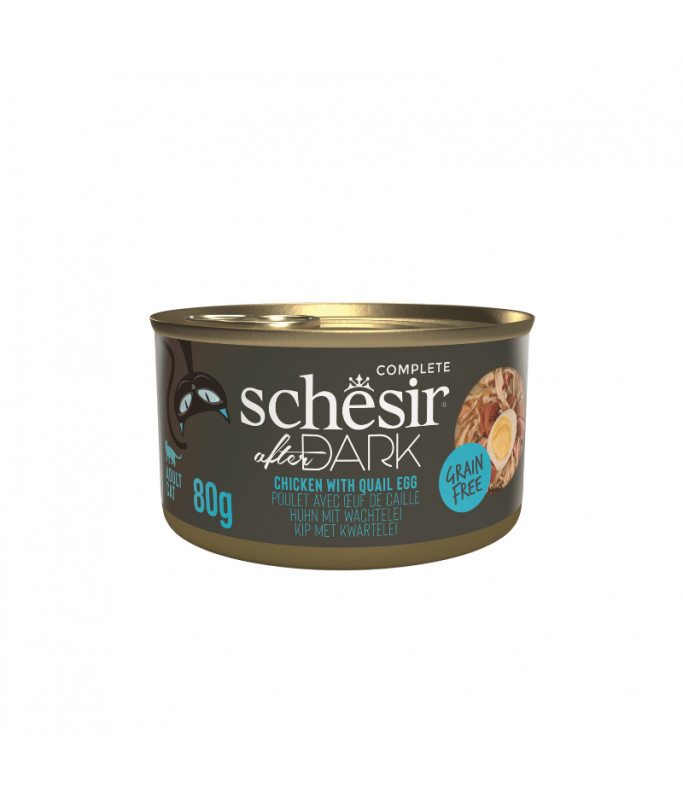 Schesir After Dark Wholefood In Broth For Cat - Chicken With Quail Egg 80g 