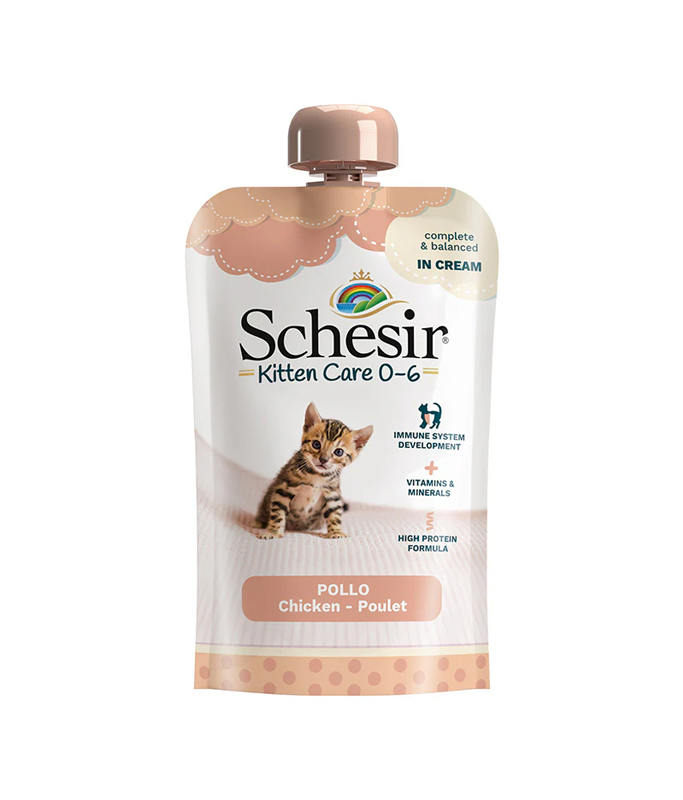 Schesir Kitten Pouch Cream 0-6 Chicken Wet Food 150g 