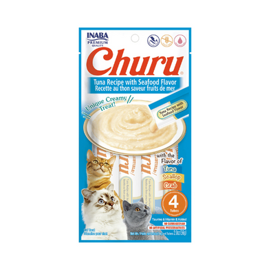 Inaba Churu Tuna Recipe with Seafood Flavor 4PCS/PK - 56g