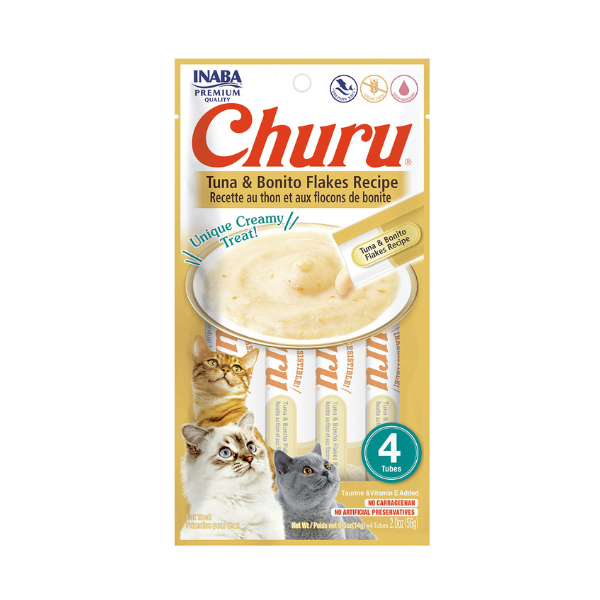 Inaba Churu Tuna with Bonito Flakes Recipe 4PCS/PK - 56g