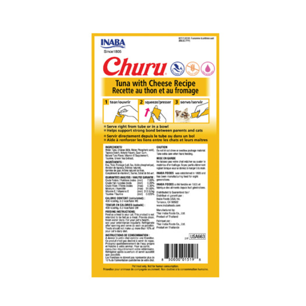 Inaba Churu Tuna with Cheese Recipe 4PCS/PK - 56g