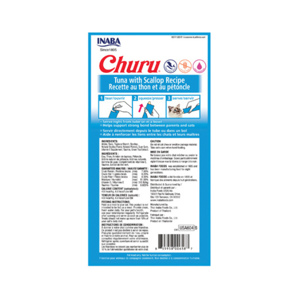Inaba Churu Tuna with Scallop Recipe 4PCS/PK - 56g