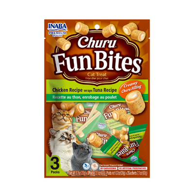 Inaba Churu Fun Bites Chicken Wrap Tuna Recipe 3PCS/PK - 60g