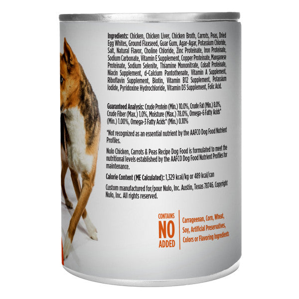 Nulo Dog Grain-Free Chicken, Peas, & Carrots 369g Can