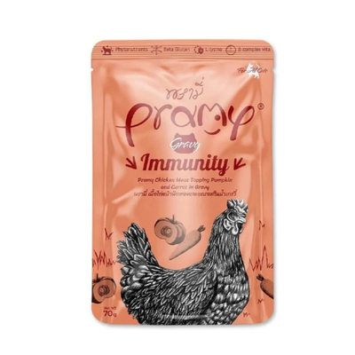 Pramy Chicken Meat Topping Pumpkin and carrot in Gravy Immunity 70g