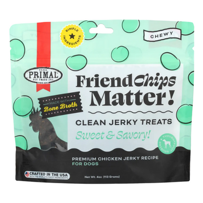 Primal FriendChips Matter Chicken with Broth Jerky Treat 4 oz PetCentral 