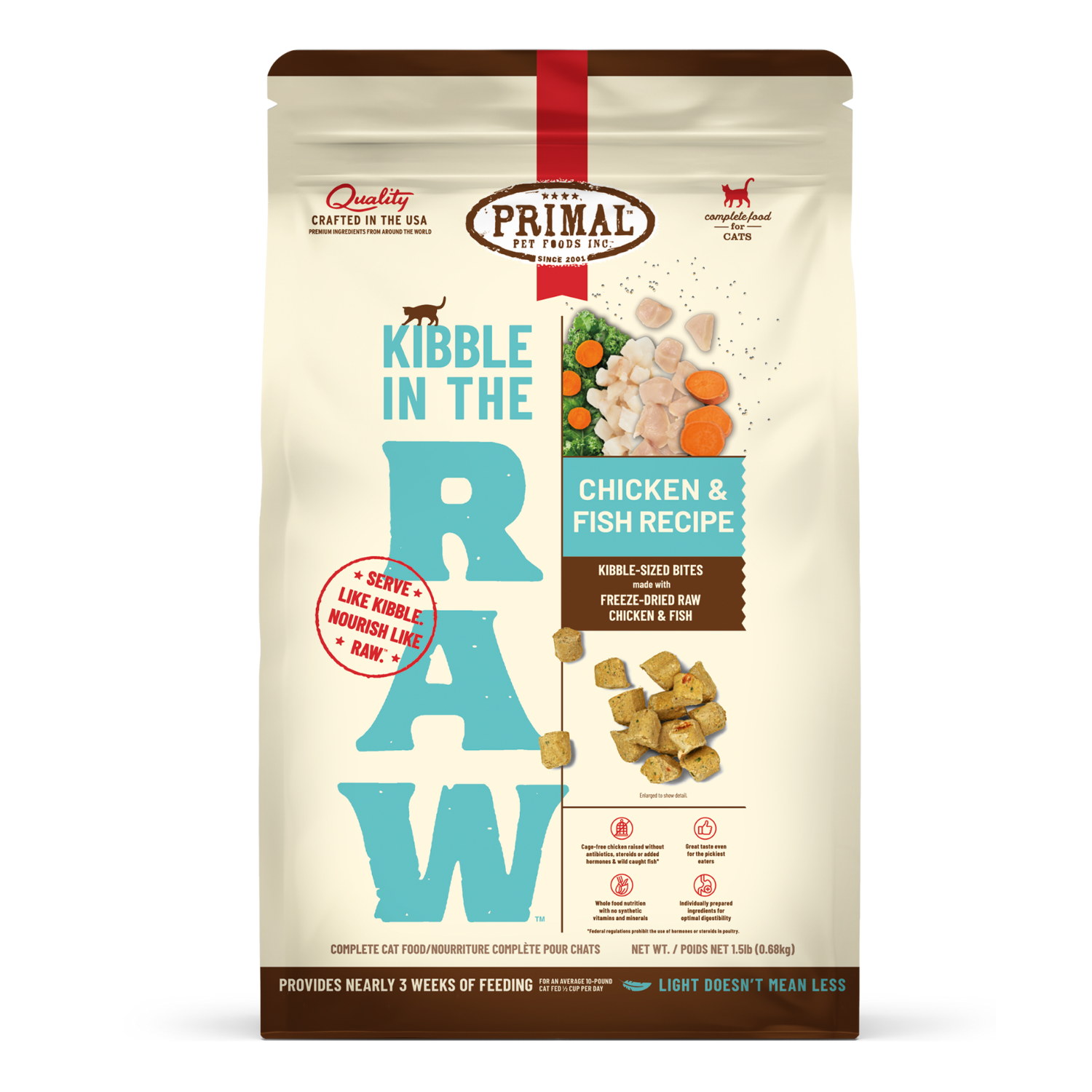 Primal Kibble in the Raw Cat Food Chicken & Fish Recipe - PetCentral 
