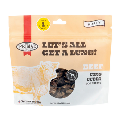 Primal Lets All Get A Lung Beef Dehydrated Treat 1.5 oz - PetCentral