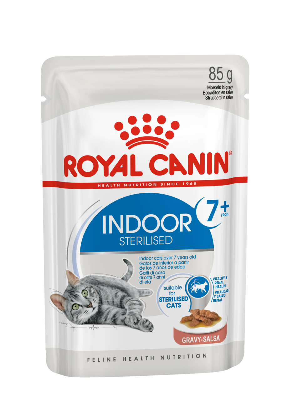 Royal Canin Indoor 7 Cat Wet Food 12x85g Pouches available at PetCentral