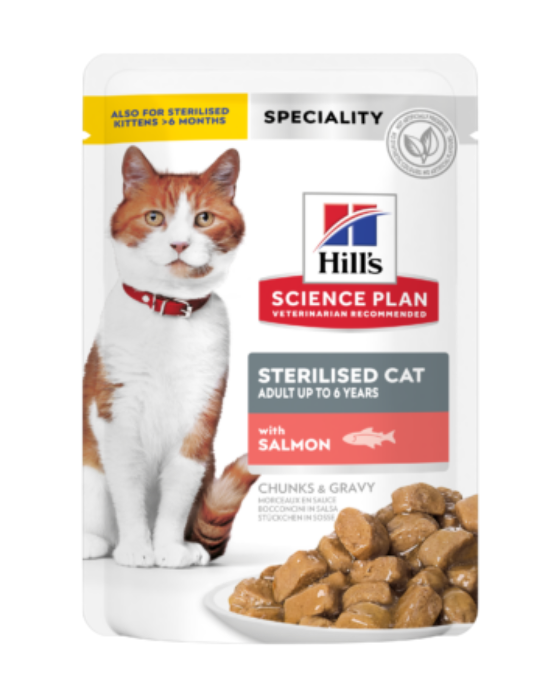 Hills Science Plan Sterilised  Adult Cat Wet Food with Salmon Pouches