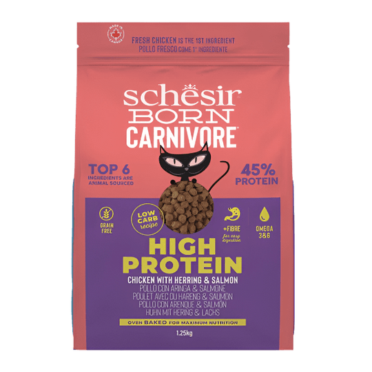Schesir Born Carnivore Grain Free Oven Baked Dry Food Chicken with Herring & Salmon  1.25kg
