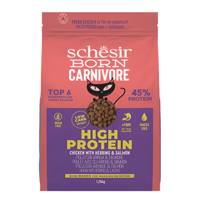 Schesir Born Carnivore Grain Free Oven Baked Dry Food Chicken with Herring & Salmon  1.25kg