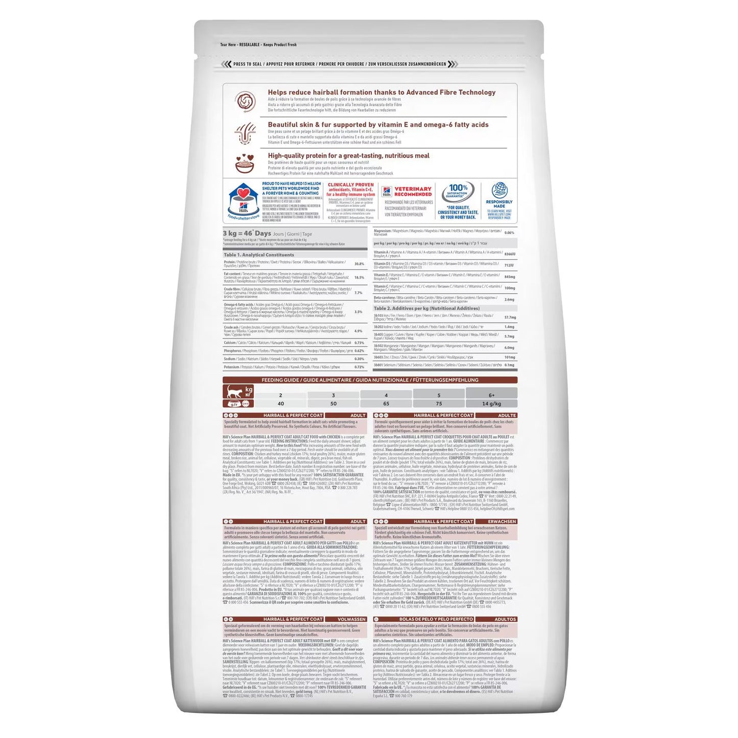 Hills Science Plan Hairball & Perfect Coat Adult Dry Cat Food with Chicken