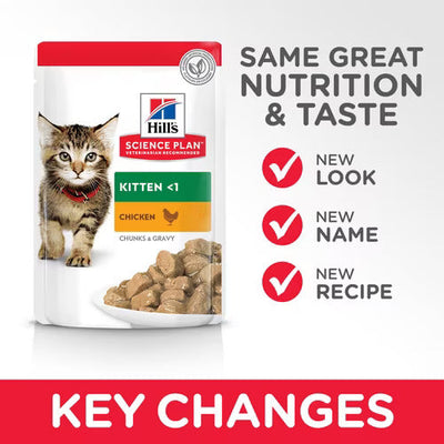 Hills Science Plan Tender Chunks & Gravy Kitten Chicken Pouches