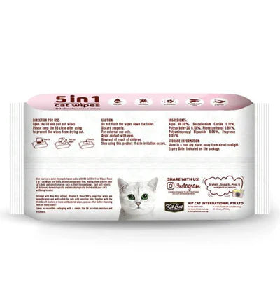 KitCat 5 in 1 Cat Wipes BABY POWDER - 80 pcs.
